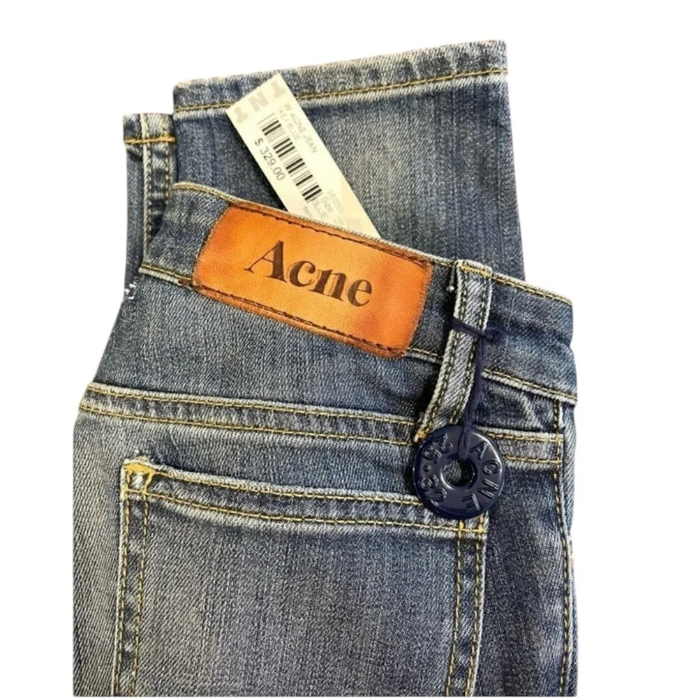 Acne BNWT Kex Soft Raw Skinny Stretchmed Wash Blue Jeans Size 25